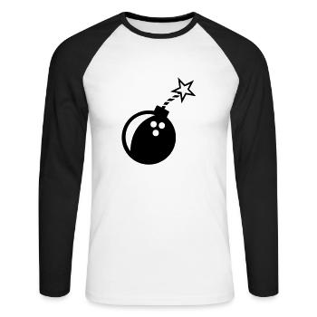Bowling Ball Bowling Bowler Bowling Cadeau de l'équipe - T-shirt baseball manches longues Homme - blanc/noir - Devant - Nik (191cm)