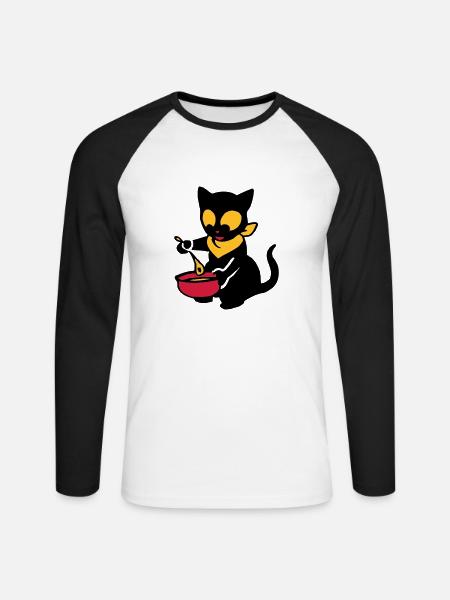 Georgie bowl - Unisex Long Sleeve Baseball T-Shirt - white/black
