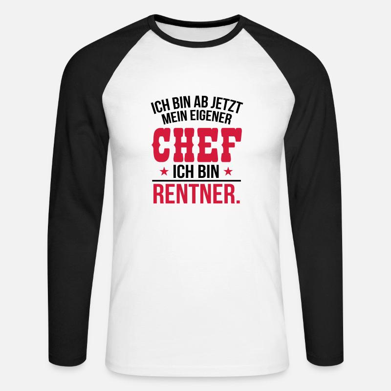 Ich bin Rentner - Unisex Baseballshirt langarm - Weiß/Schwarz
