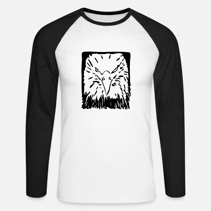 Adler, Vogel, Geschenk, Geschenkidee - Unisex Baseballshirt langarm - Weiß/Schwarz