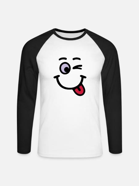 Funny - Unisex Long Sleeve Baseball T-Shirt - white/black