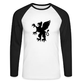 wappen_tier - T-shirt baseball manches longues Homme - blanc/noir - Devant - Nik (191cm)