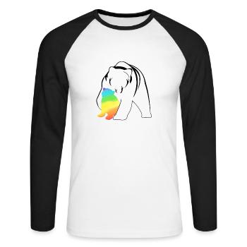 Free Mom Hugs Mama Bear - Unisex Long Sleeve Baseball T-Shirt - white/black - Front - Nik (191cm)