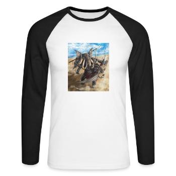 ganesh big bad elephant - Unisex Baseballshirt langarm - Weiß/Schwarz - Vorne - Nik (191cm)