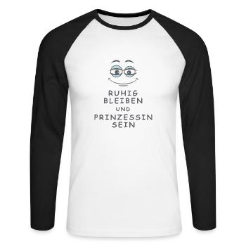 Prinzessin sein - Unisex Baseballshirt langarm - Weiß/Schwarz - Vorne - Nik (191cm)