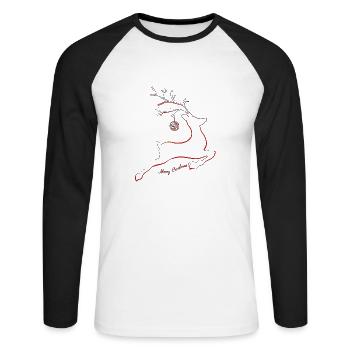 Merry Christmas Christmas xmas holiday winter santa nordic - Unisex Long Sleeve Baseball T-Shirt - white/black - Front - Nik (191cm)