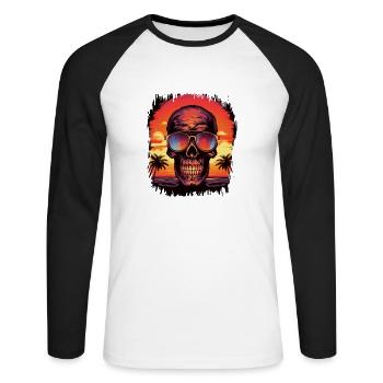 Birthday Present Birthday Baby Skeleton Tshirts - Unisex Long Sleeve Baseball T-Shirt - white/black - Front - Nik (191cm)