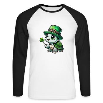 St. Patrick's Tortoise Festival - Unisex Long Sleeve Baseball T-Shirt - white/black - Front - Nik (191cm)