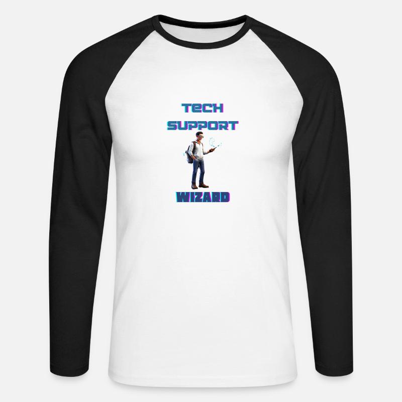 Technischer Support-Assistent - Unisex Baseballshirt langarm - Weiß/Schwarz