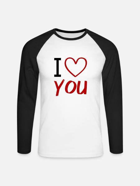 i love you - Unisex Baseballshirt langarm - Weiß/Schwarz