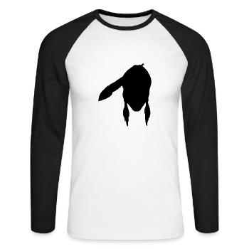 indian - Unisex Baseballshirt langarm - Weiß/Schwarz - Vorne - Nik (191cm)