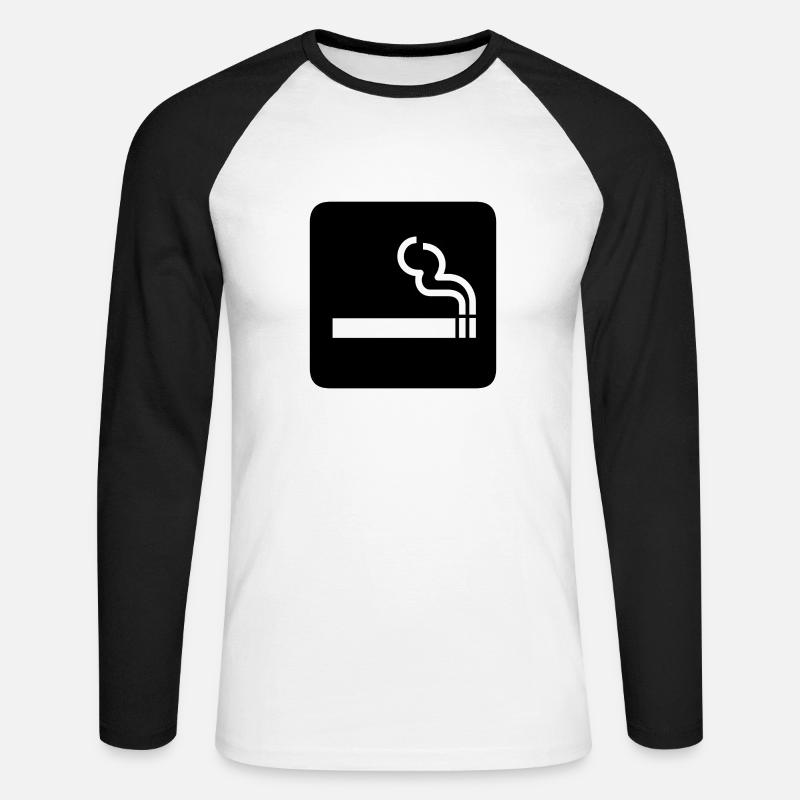 Zigarette! Geschenk Idee Geschenkidee - Unisex Baseballshirt langarm - Weiß/Schwarz