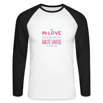 In Love With the Haute Savoie - T-shirt baseball manches longues Homme - blanc/noir - Devant - Nik (191cm)