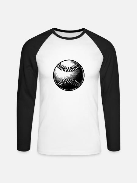 Baseball für Trainer und Spieler - Unisex Baseballshirt langarm - Weiß/Schwarz