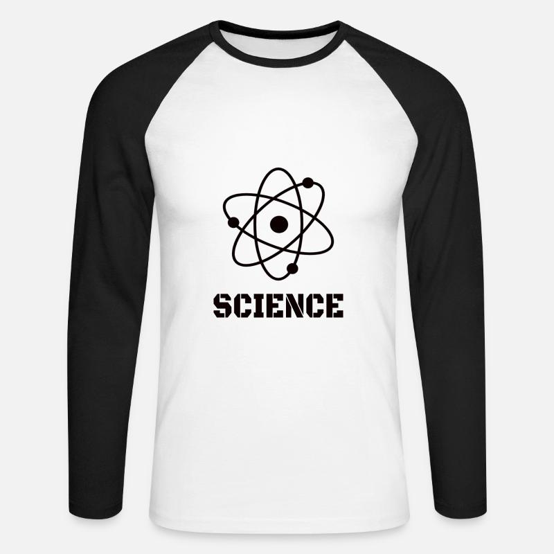 Physics: Science Atom - Unisex Baseballshirt langarm - Weiß/Schwarz
