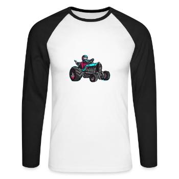 Tractor Tuning Racing Graffity Style - Unisex Long Sleeve Baseball T-Shirt - white/black - Front - Nik (191cm)