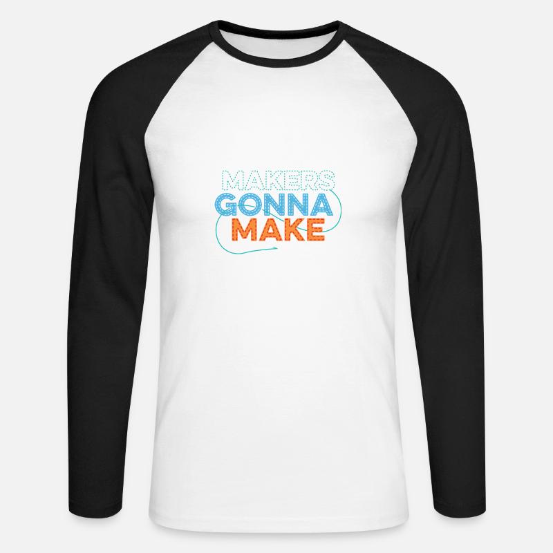 Macher werden machen Modedesigner Gift - Unisex Baseballshirt langarm - Weiß/Schwarz