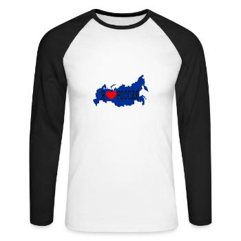 Russia / Russia - Unisex Long Sleeve Baseball T-Shirt - white/black - Front - Nik (191cm)