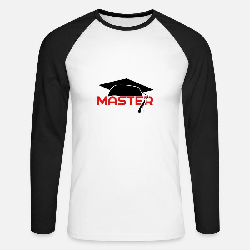 teacher master - Unisex Baseballshirt langarm - Weiß/Schwarz