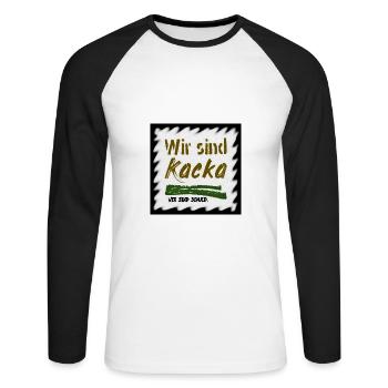 bewusstsein - Unisex Baseballshirt langarm - Weiß/Schwarz - Vorne - Nik (191cm)