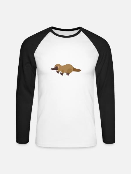 ornithorynque - T-shirt baseball manches longues Homme - blanc/noir