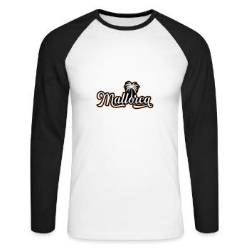 Vacances à Majorque - T-shirt baseball manches longues Homme - blanc/noir - Devant - Nik (191cm)