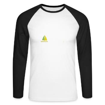Sea Captain Gift Sail Boat Heartbeat Boat Sailing - Unisex Baseballshirt langarm - Weiß/Schwarz - Vorne - Nik (191cm)