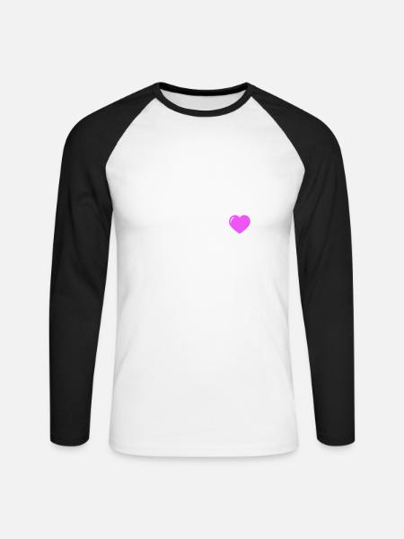 Elite Herz - Unisex Baseballshirt langarm - Weiß/Schwarz