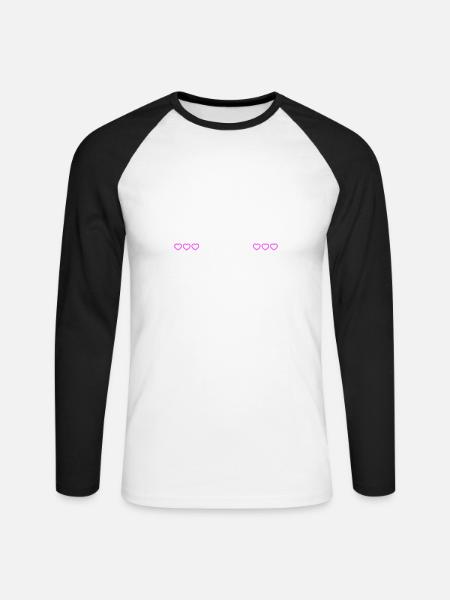 Support Crew Herz Liebe - Unisex Baseballshirt langarm - Weiß/Schwarz