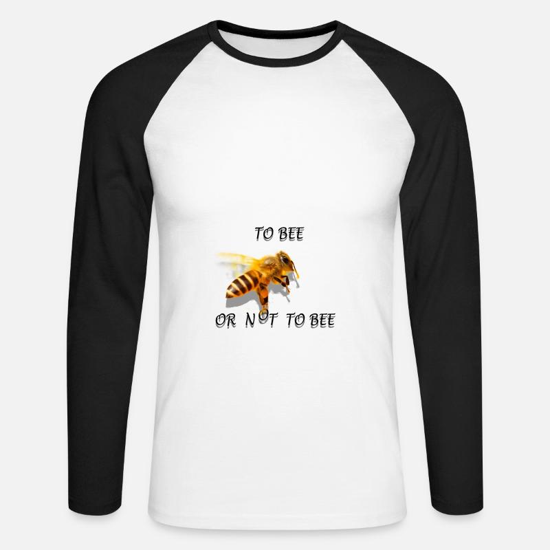 Biene sein oder nicht - Unisex Baseballshirt langarm - Weiß/Schwarz