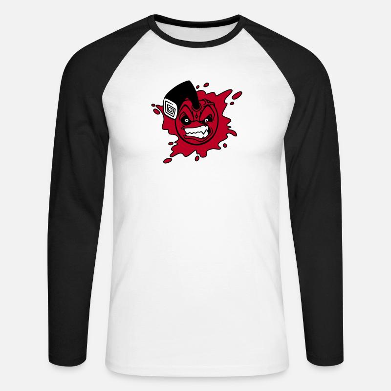 Angry cherry - Maglia da baseball a manica lunga da uomo - bianco/nero