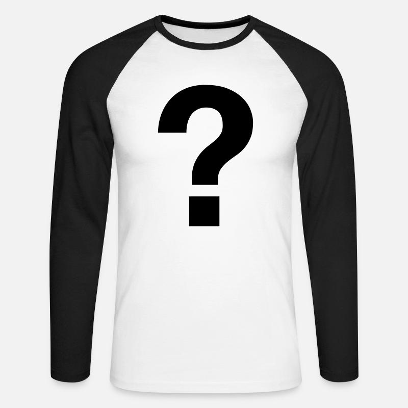 ? question mark fragezeichen - Unisex Baseballshirt langarm - Weiß/Schwarz