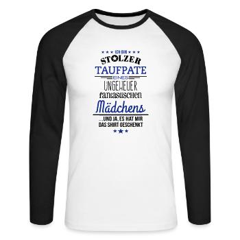 Ungeheuer fantastisches Mädchen - Pate / Shirt - Unisex Baseballshirt langarm - Weiß/Schwarz - Vorne - Nik (191cm)