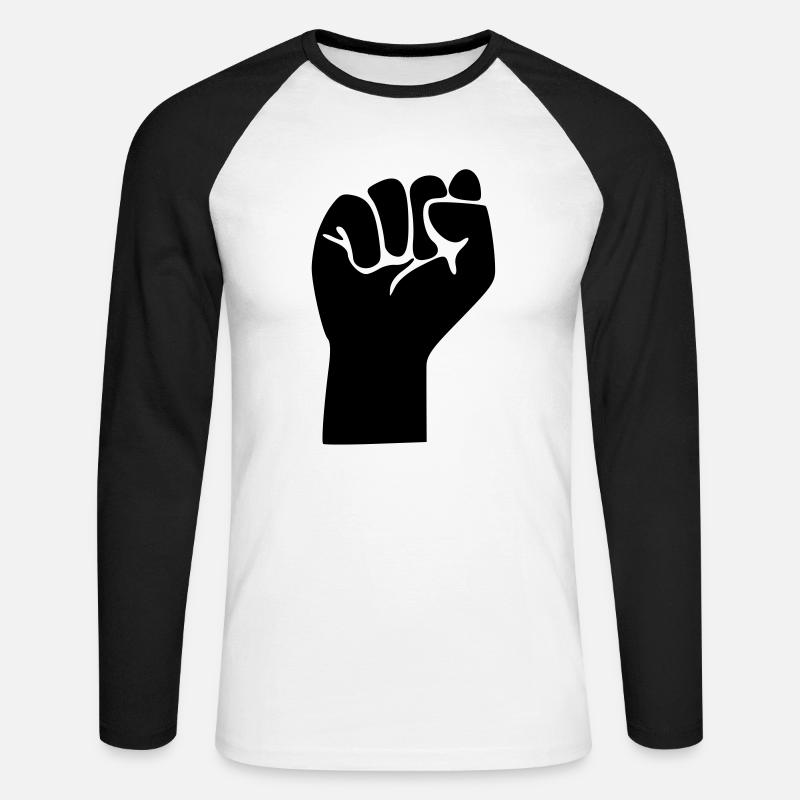 Faust / Revolution - Unisex Baseballshirt langarm - Weiß/Schwarz