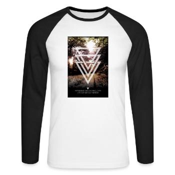 mystic forest triangles - T-shirt baseball manches longues Homme - blanc/noir - Devant - Nik (191cm)