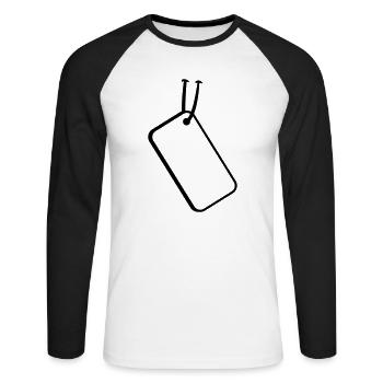 Price Tag - T-shirt baseball manches longues Homme - blanc/noir - Devant - Nik (191cm)