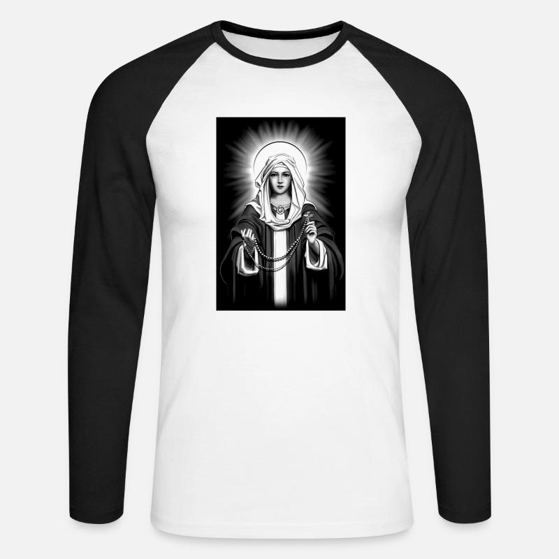 Maria - Unisex Long Sleeve Baseball T-Shirt - white/black
