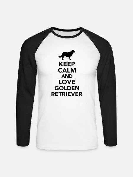 Golden Retriever - Unisex Baseballshirt langarm - Weiß/Schwarz
