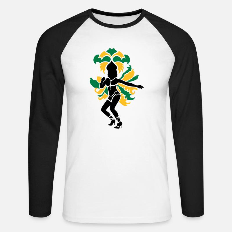 Samba - Unisex Baseballshirt langarm - Weiß/Schwarz