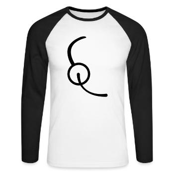 kopfhörer mikrophon kopf logo design pro gamer hea - Unisex Baseballshirt langarm - Weiß/Schwarz - Vorne - Nik (191cm)
