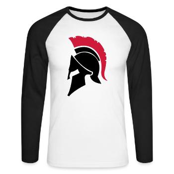 spartaner_002 - T-shirt baseball manches longues Homme - blanc/noir - Devant - Nik (191cm)
