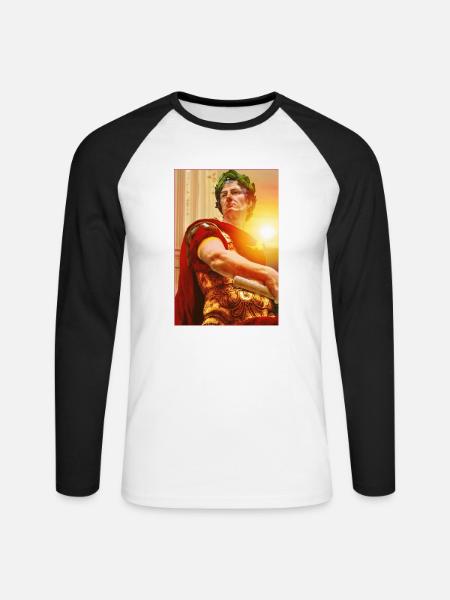 Julius Caesar - Unisex Baseballshirt langarm - Weiß/Schwarz