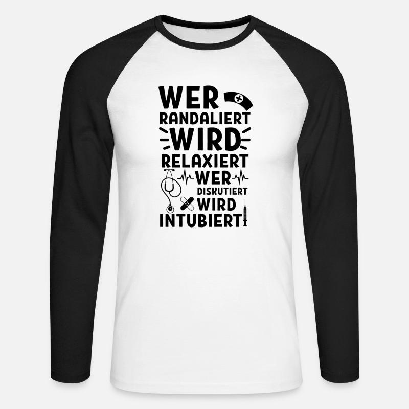 Wird relaxiert Krankenschwester Krankenhaus - Unisex Baseballshirt langarm - Weiß/Schwarz