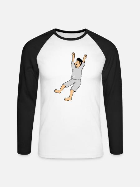 Man in pajamas - Unisex Long Sleeve Baseball T-Shirt - white/black