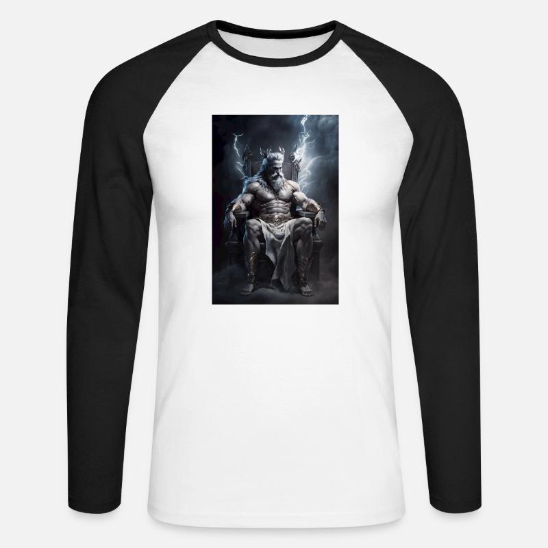 Zeus - Unisex Long Sleeve Baseball T-Shirt - white/black