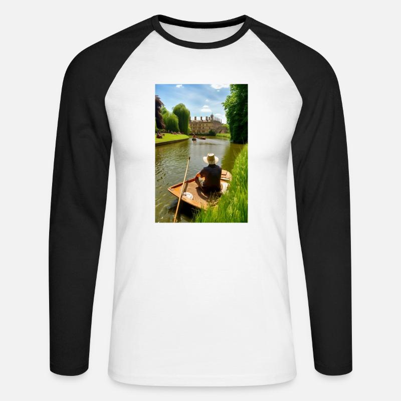 Martin Bond Style 2 Geschenk - Unisex Baseballshirt langarm - Weiß/Schwarz