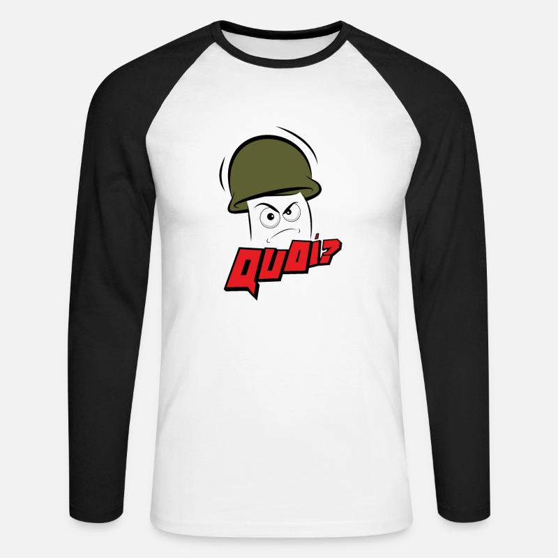 Herr Grumpy WAS, - Unisex Baseballshirt langarm - Weiß/Schwarz