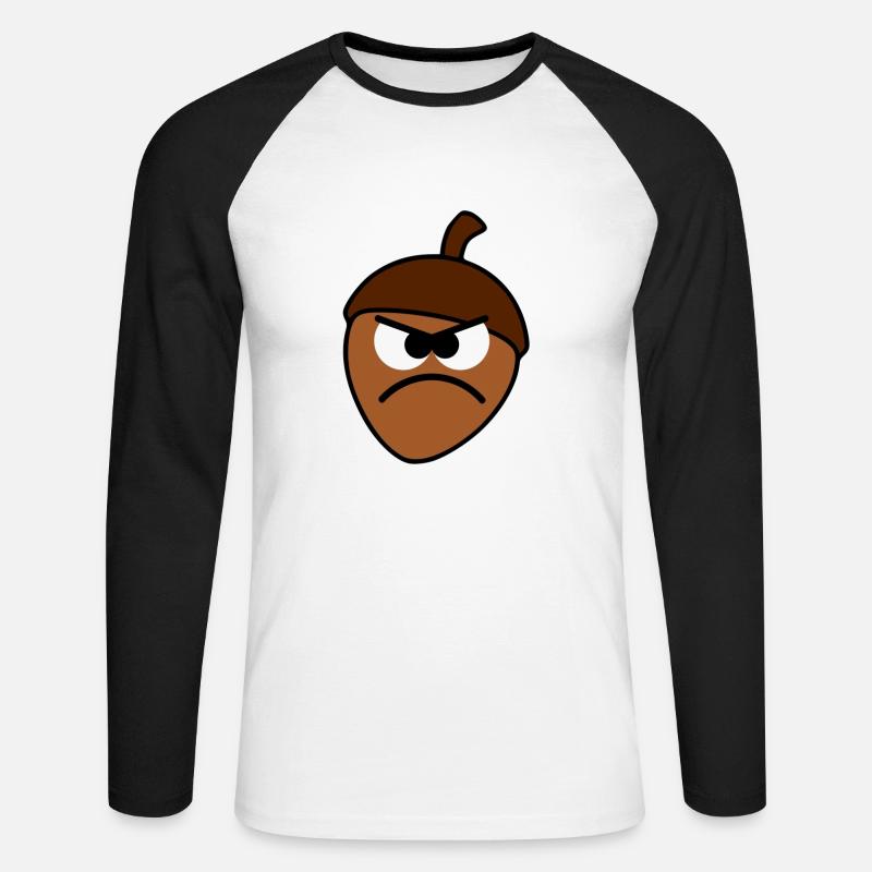 Grumpy Nut - Unisex Baseballshirt langarm - Weiß/Schwarz