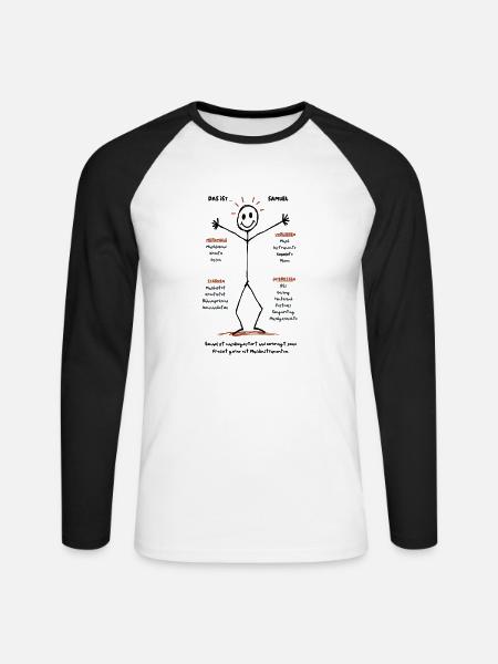 Das ist Samuel Musikuniversum - Unisex Baseballshirt langarm - Weiß/Schwarz