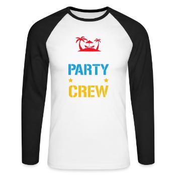 Thailand Party Crew - Unisex Baseballshirt langarm - Weiß/Schwarz - Vorne - Nik (191cm)